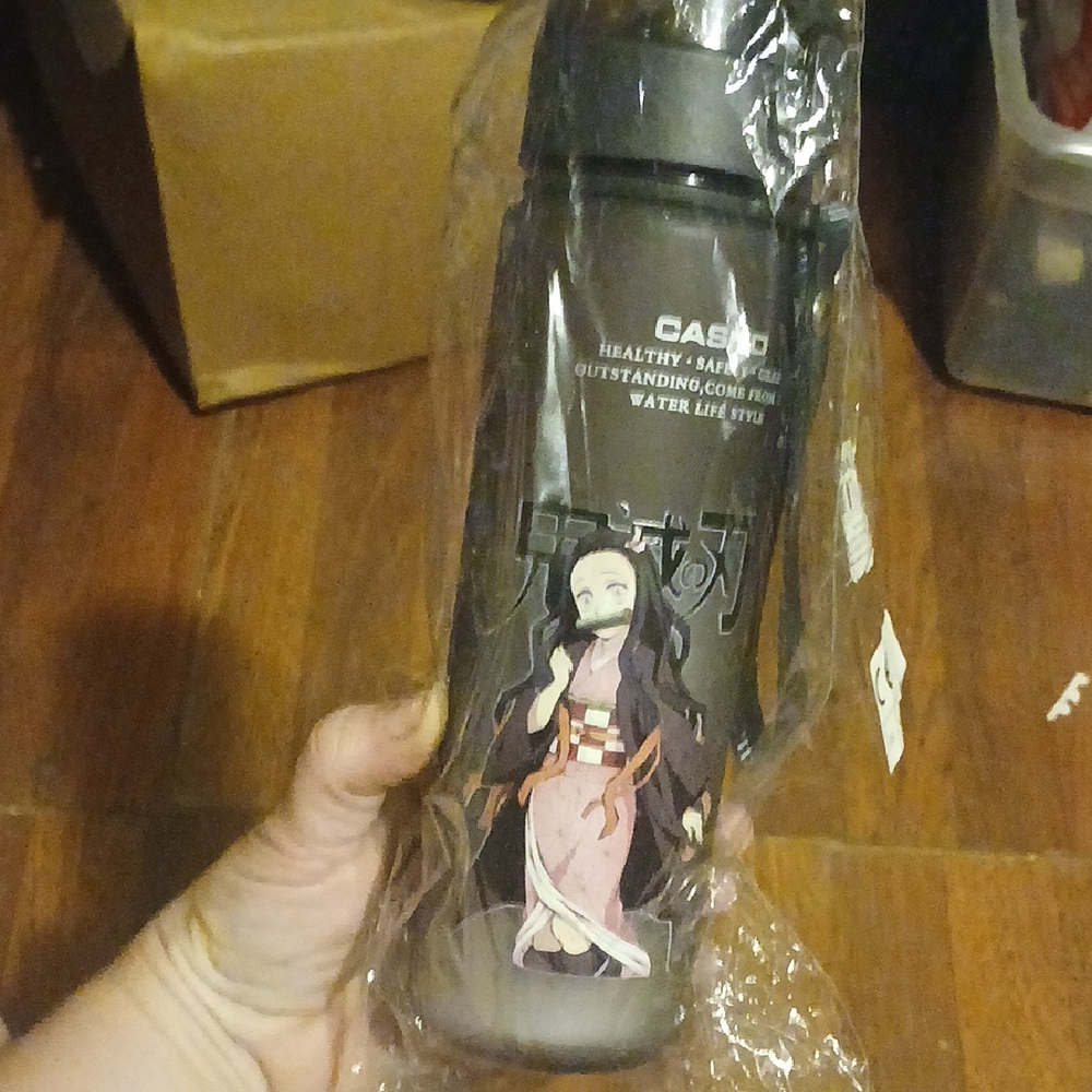 Anime Character Black Water Bottle